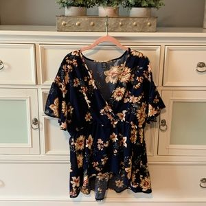 Women’s Navy Peplum Top